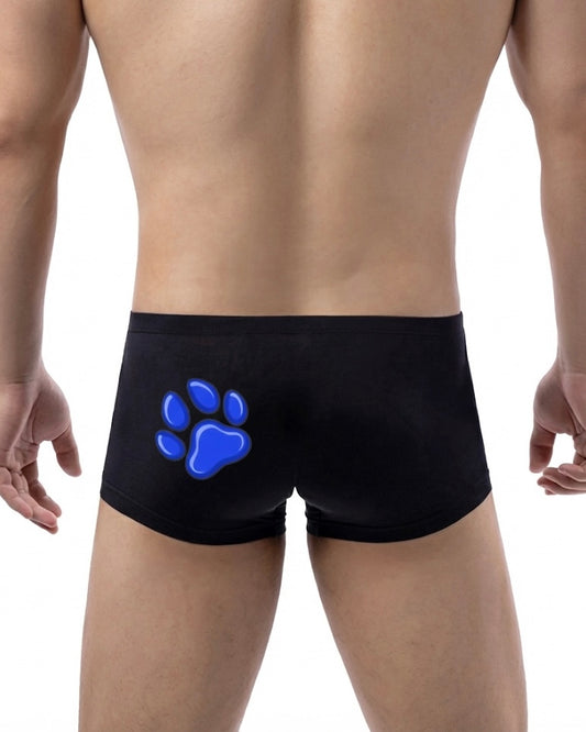 Boxers Blue & Black Human Pup Play Boxer Briefs | Kinky Men's Underwear Trunks