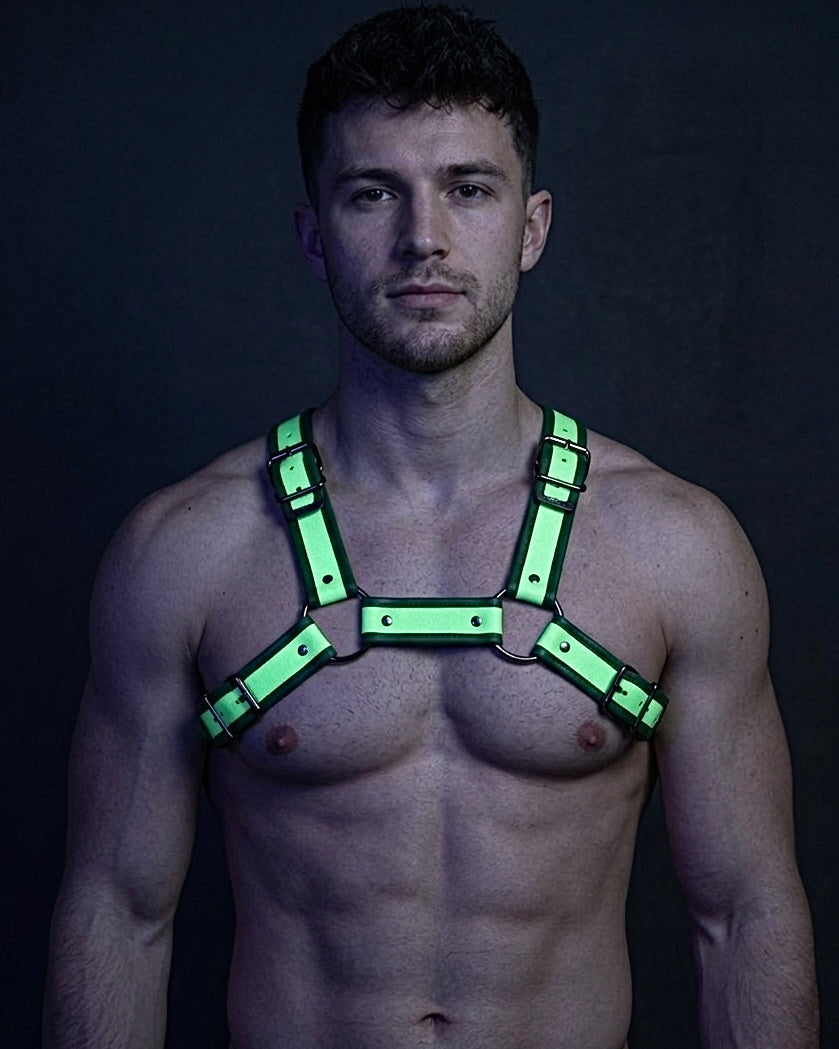 Harness Neon Glow Dual-Tone Adjustable Chest Harness – Lime inlay