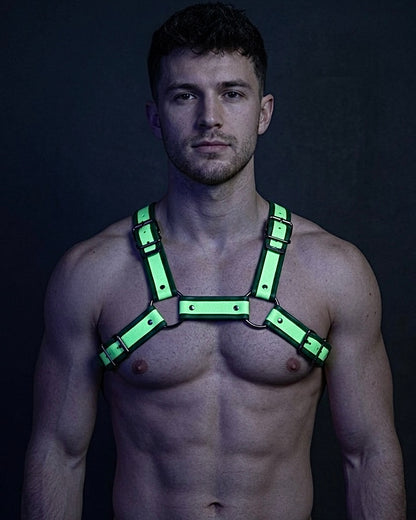 Harness Neon Glow Dual-Tone Adjustable Chest Harness – Lime inlay
